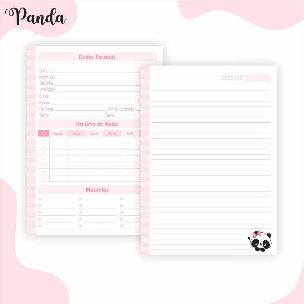 Arquivo Kit Etiquetas Escolares Panda #11316 - Imagem 5