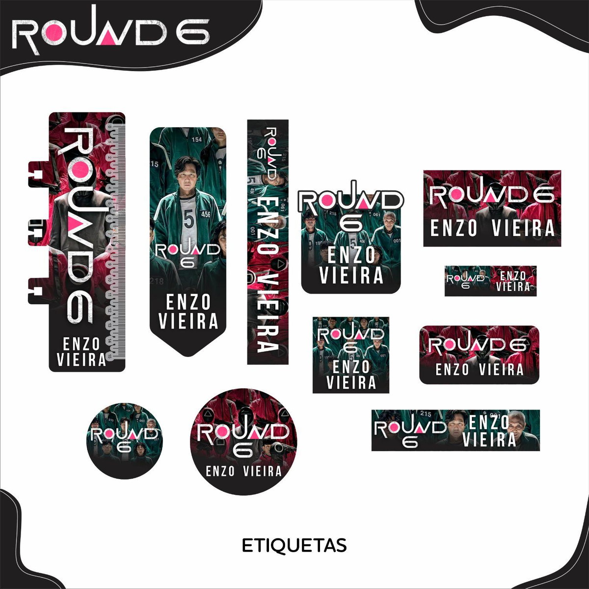 ARQUIVO KIT ETIQUETAS ESCOLARES ROUND 6 #11318 - Imagem 4