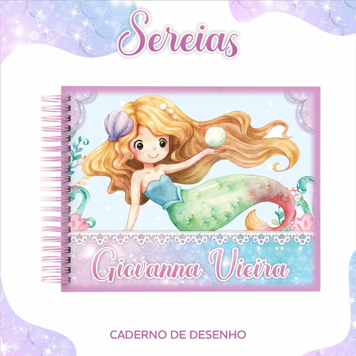 Arquivo Kit Etiquetas Escolares Sereia #11340 - Imagem 4