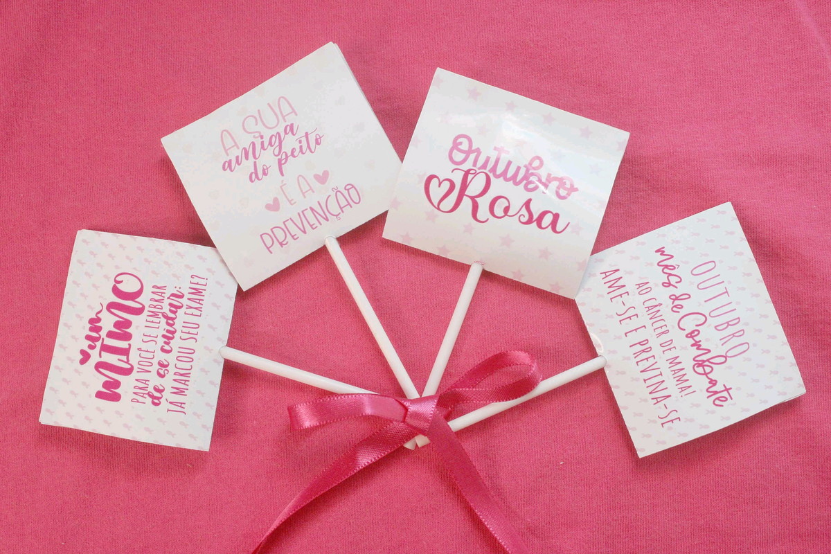 Arquivo Kit Outubro Rosa Tag para Pirulito #11024 - Imagem 3