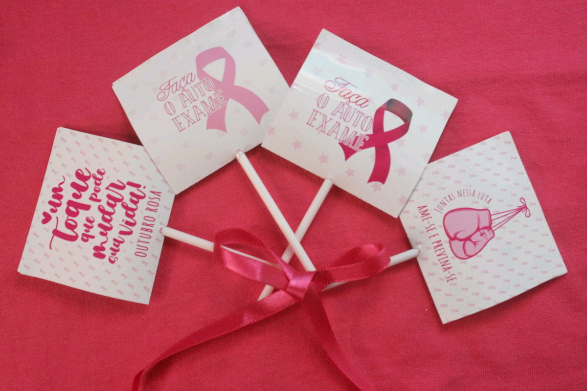 Arquivo Kit Outubro Rosa Tag para Pirulito #11024 - Imagem 5