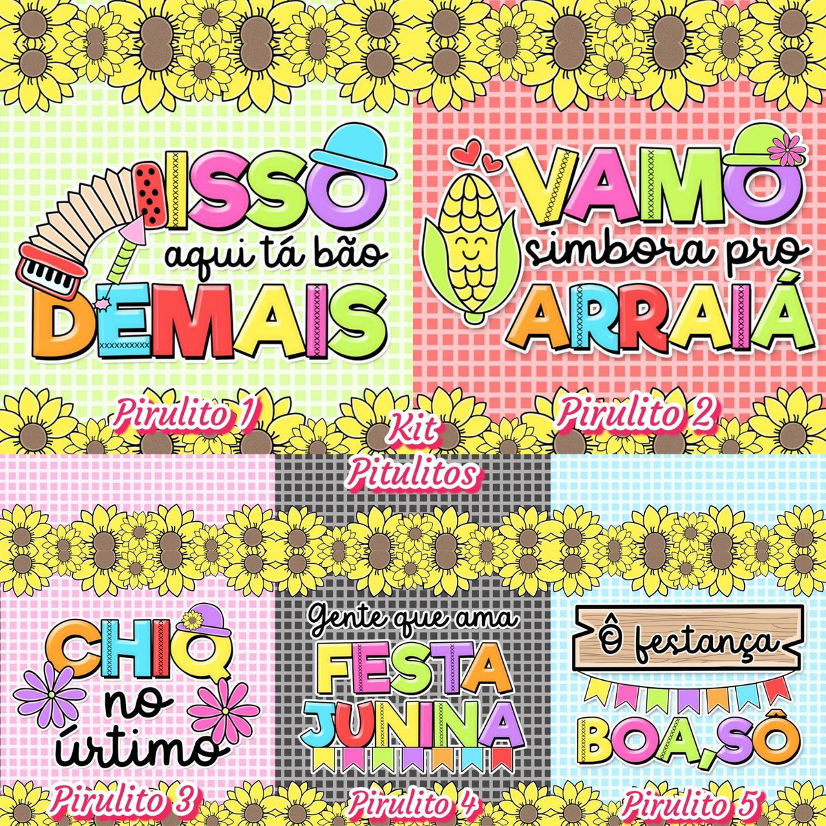 Arquivo Kit Porta Pirulitos Festa Junina São João #14161 - Imagem 2