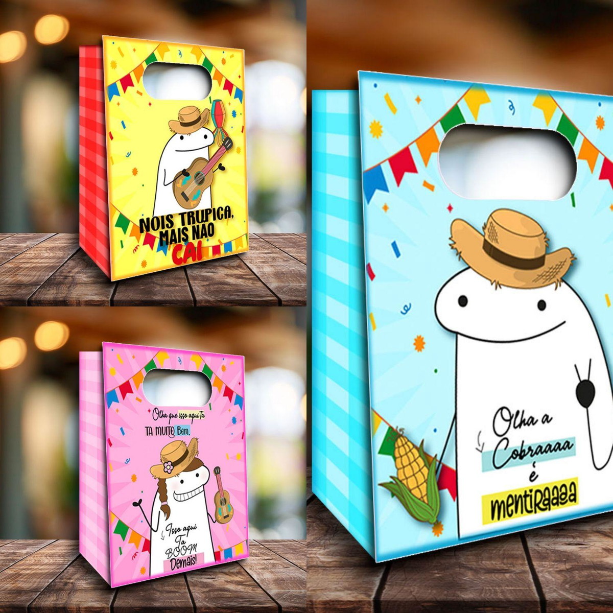 ARQUIVO KIT SACOLAS FLORK FESTA JUNINA SÃO JOÃO #14181 - Imagem 4
