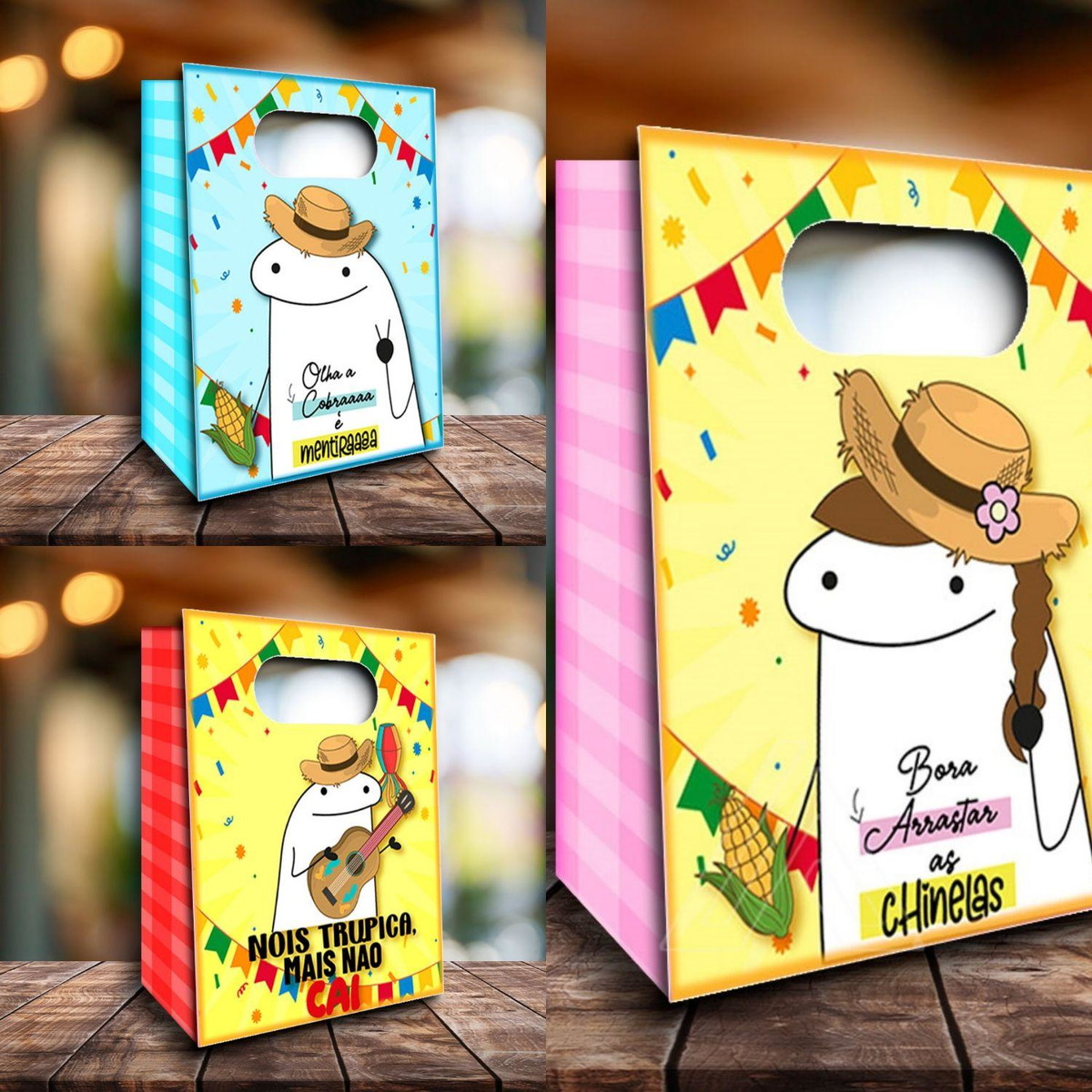 ARQUIVO KIT SACOLAS FLORK FESTA JUNINA SÃO JOÃO #14181 - Imagem 2