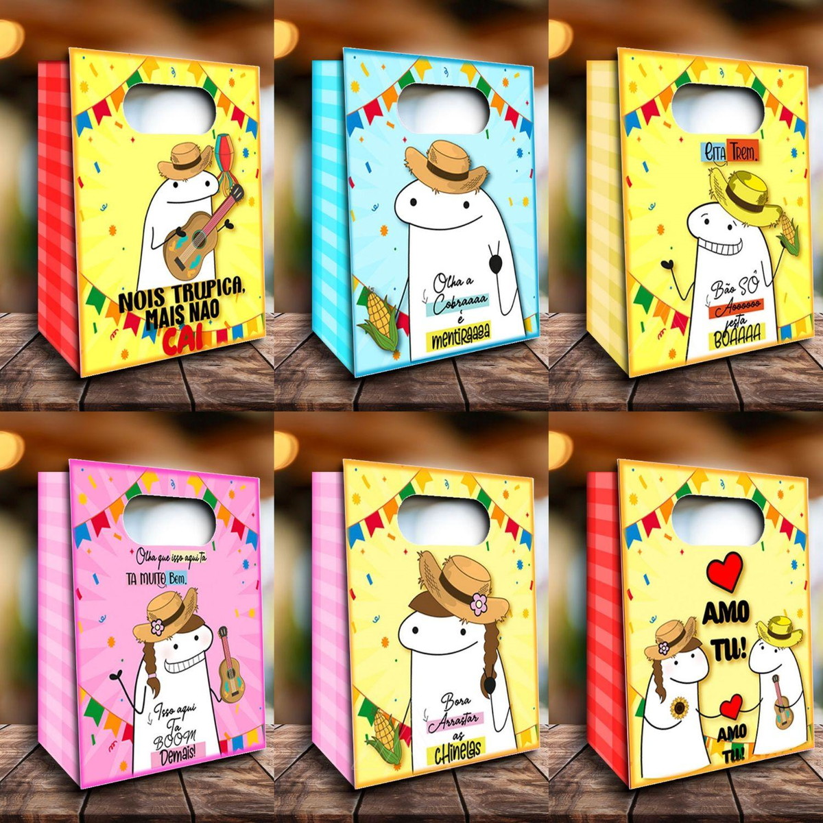 ARQUIVO KIT SACOLAS FLORK FESTA JUNINA SÃO JOÃO #14181