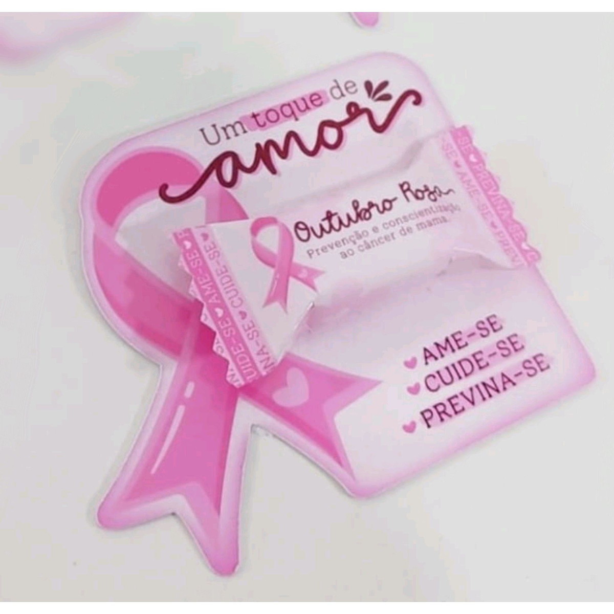 Arquivo Outubro Rosa Cartão com Bombom #11000