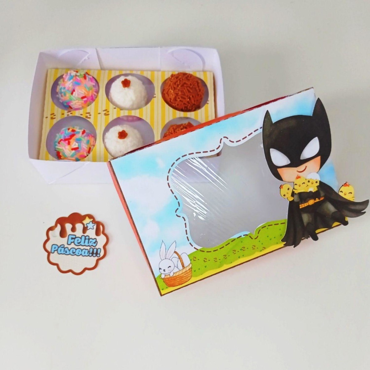 ARQUIVO PASCOA CAIXA 6 DOCES HEROIS CUTE #13703