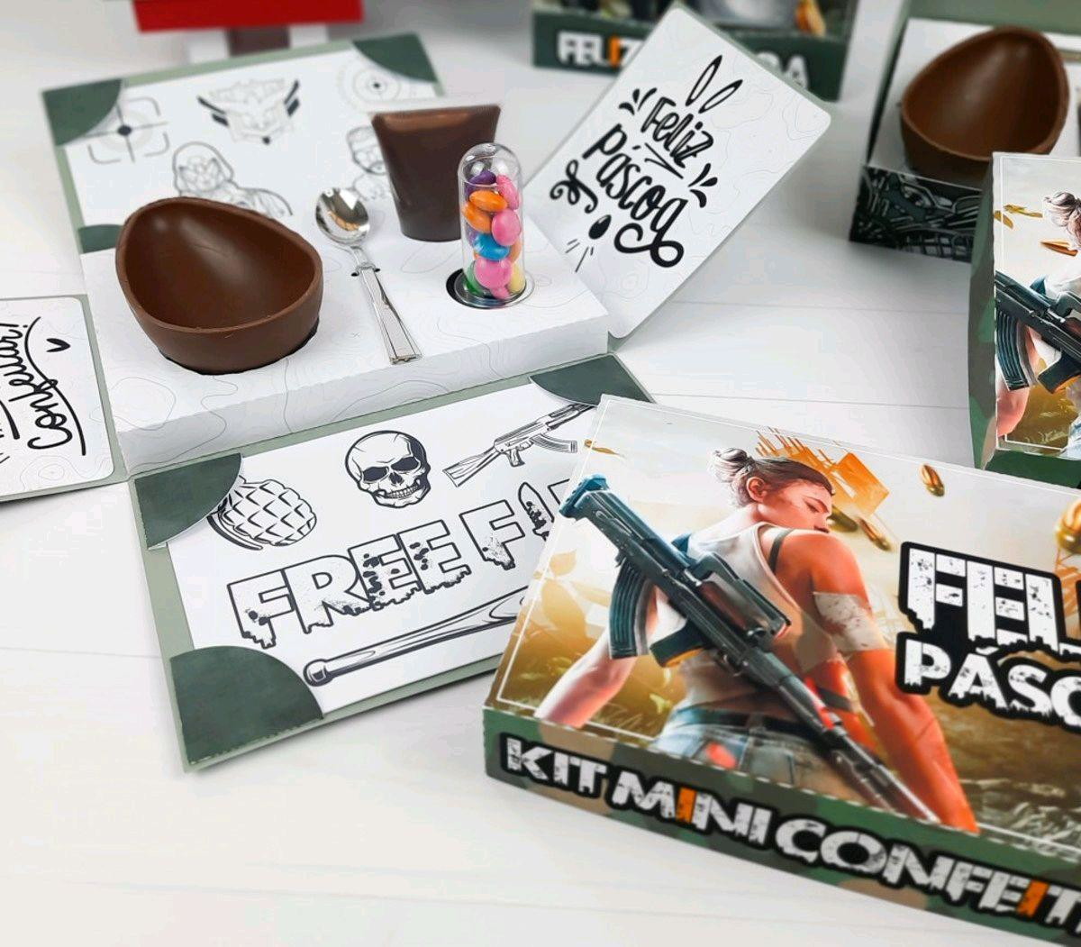 ARQUIVO PASCOA CAIXA CONFEITEIRO EXPLOSÃO FREE FIRE #3443 - Imagem 2
