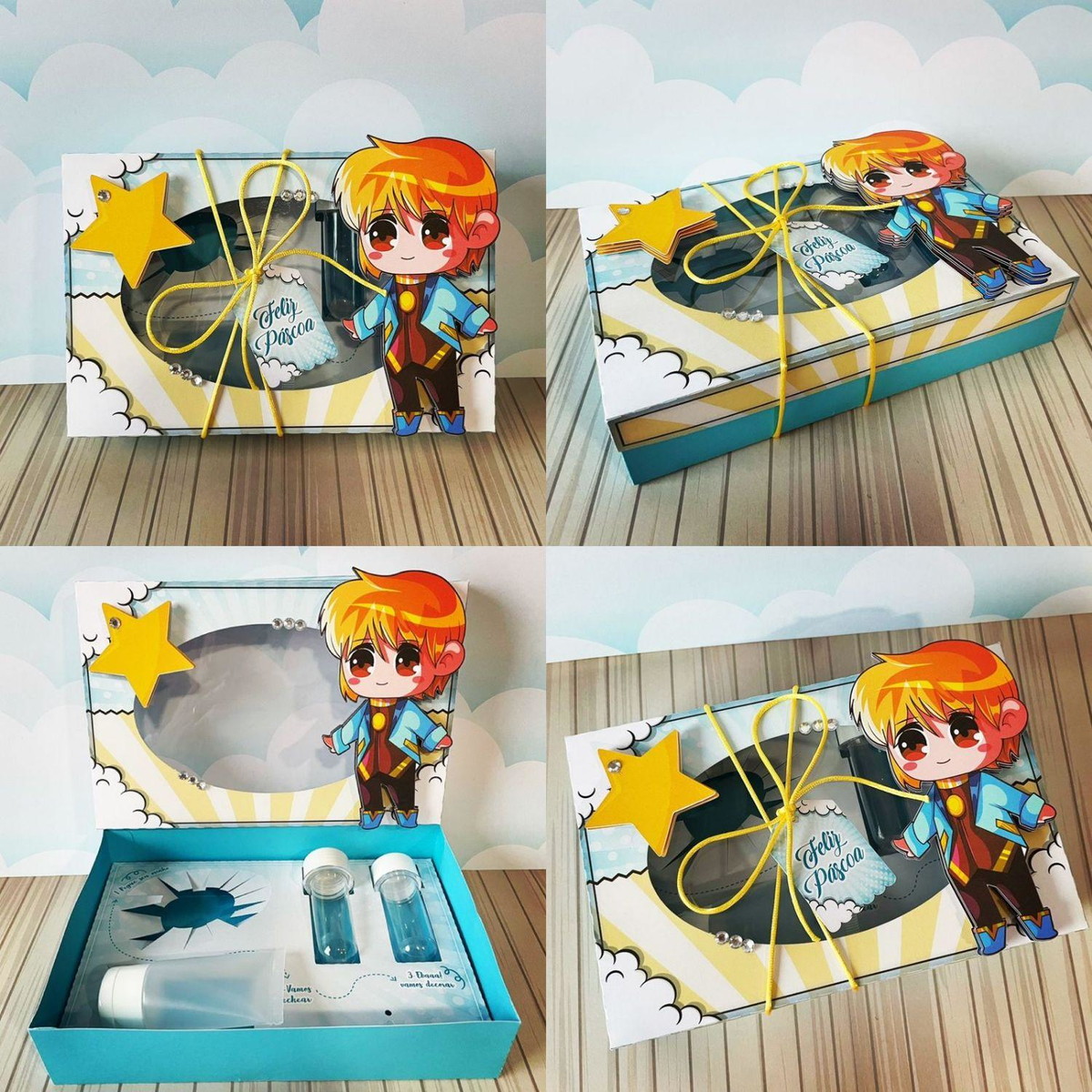 Arquivo Páscoa Caixa Mini Confeiteiro Anime Menino #15751