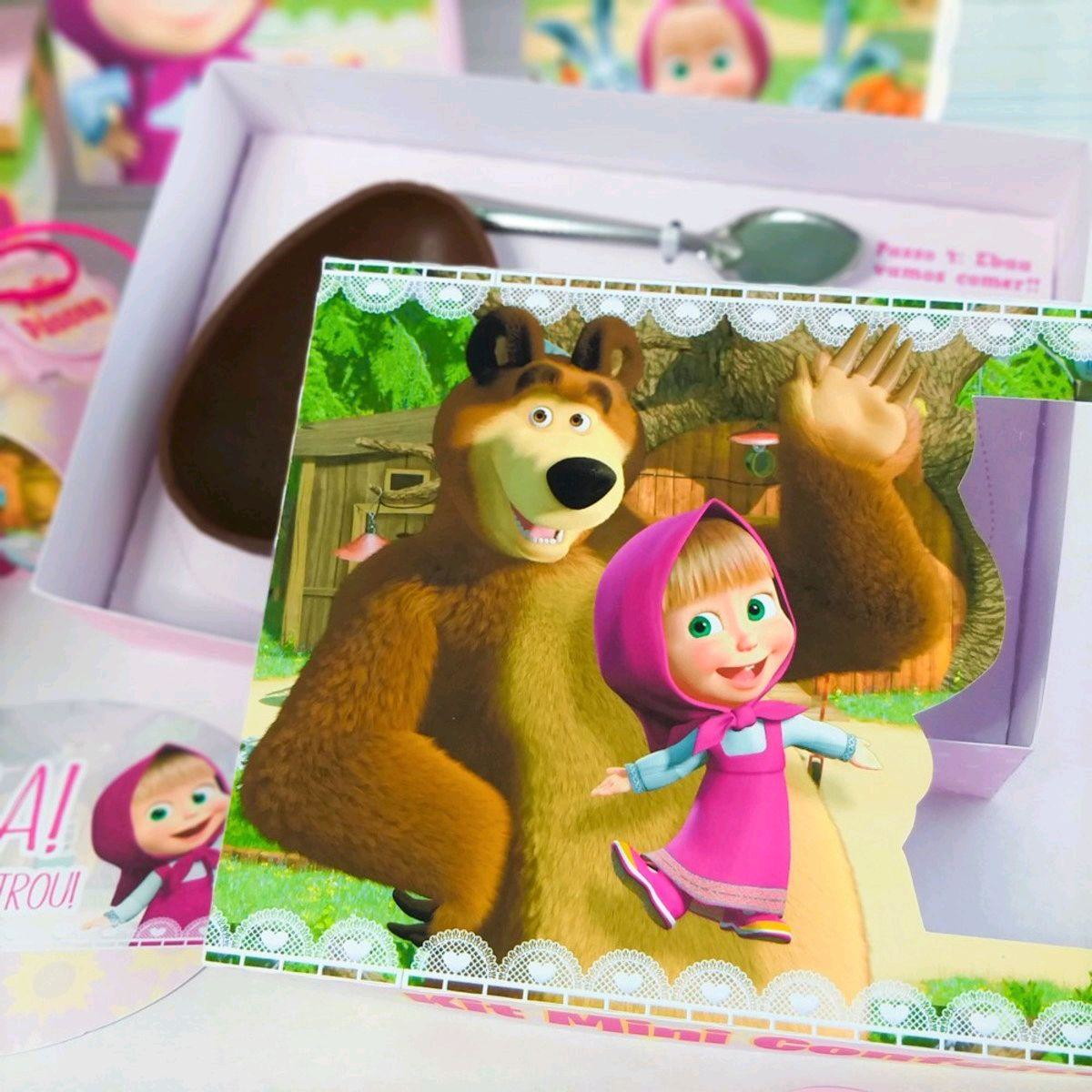 ARQUIVO PASCOA CAIXA MINI CONFEITEIRO MASHA E O URSO #3605 - Imagem 2