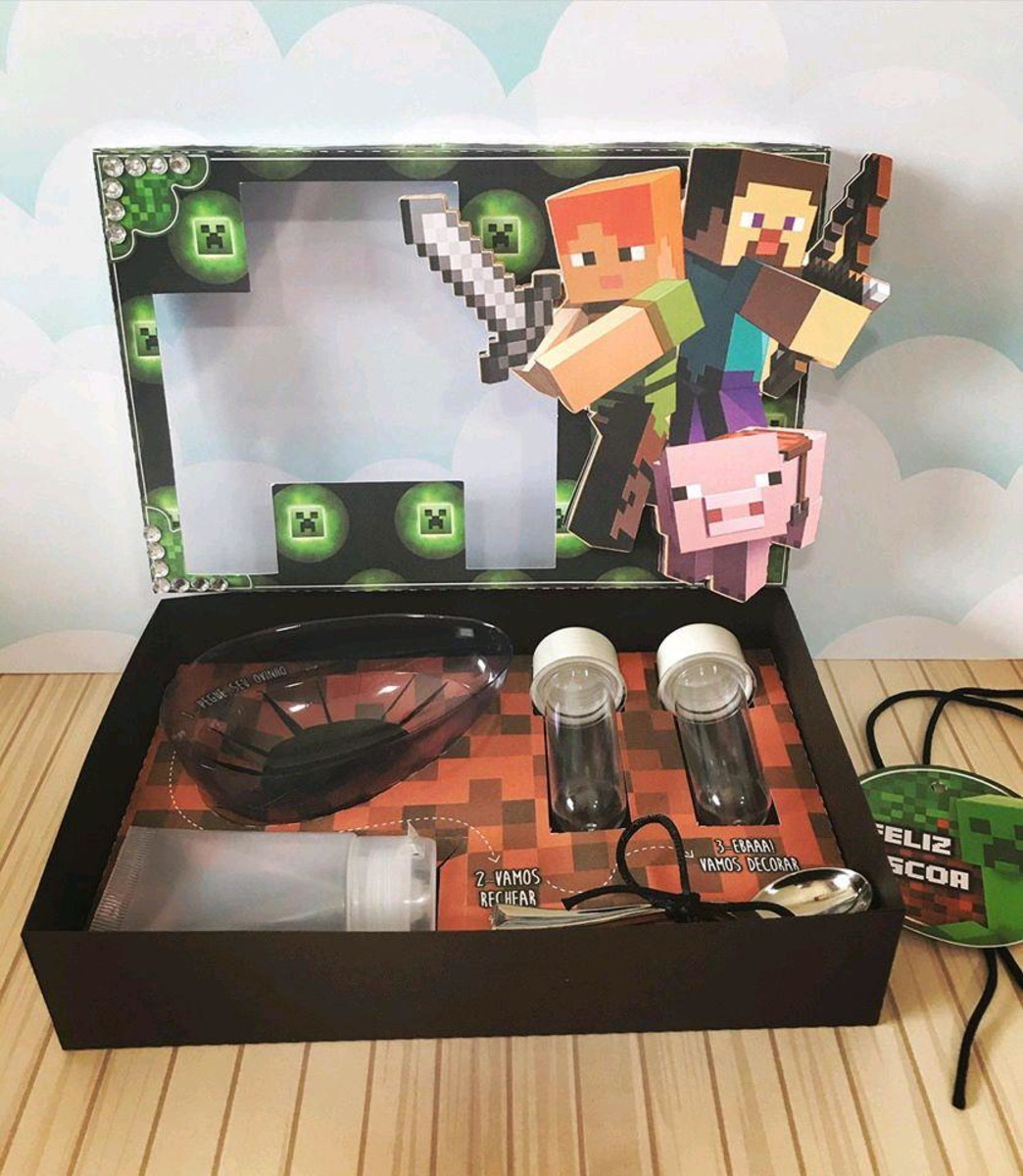 ARQUIVO PASCOA CAIXA MINI CONFEITEIRO MINECRAFT #4567