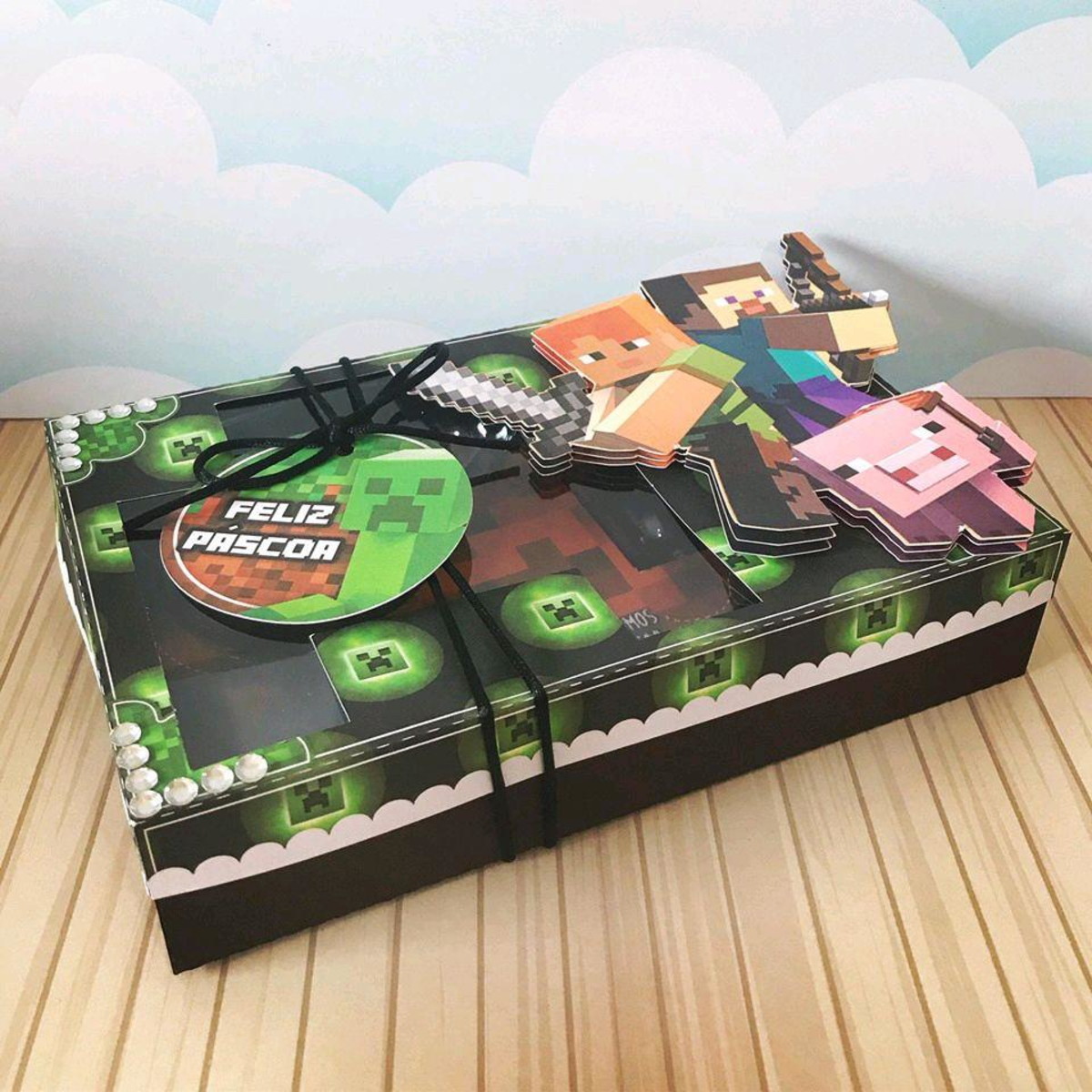 ARQUIVO PASCOA CAIXA MINI CONFEITEIRO MINECRAFT #4567 - Imagem 3