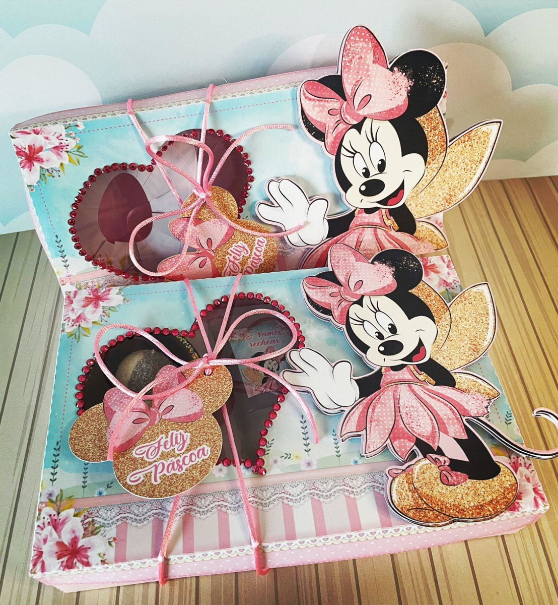 Arquivo Páscoa Caixa Mini Confeiteiro Minnie Rosa #15761 - Imagem 3