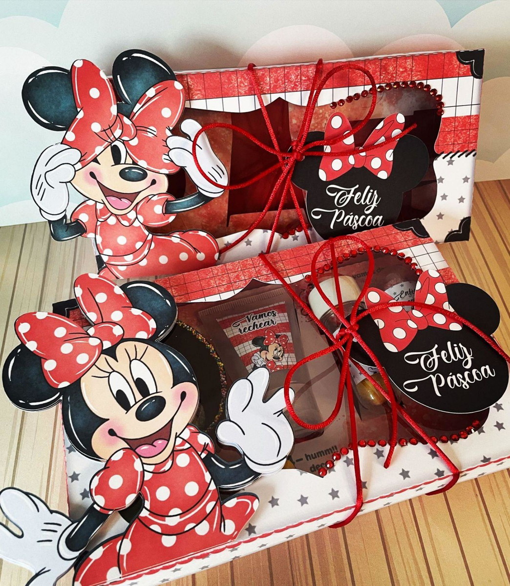 Arquivo Páscoa Caixa Mini Confeiteiro Minnie Vermelha #15760 - Imagem 3