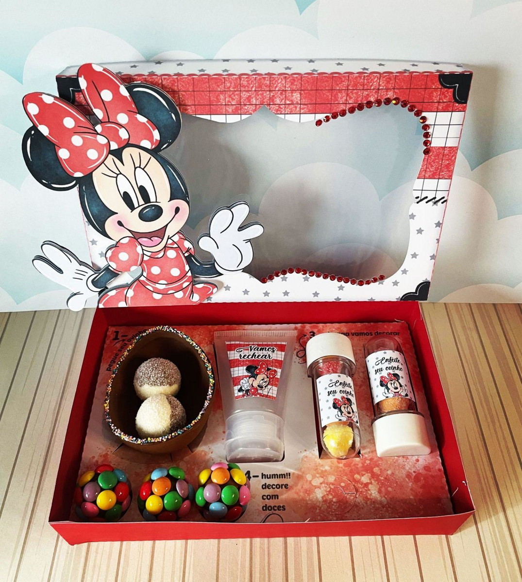 Arquivo Páscoa Caixa Mini Confeiteiro Minnie Vermelha #15760 - Imagem 5