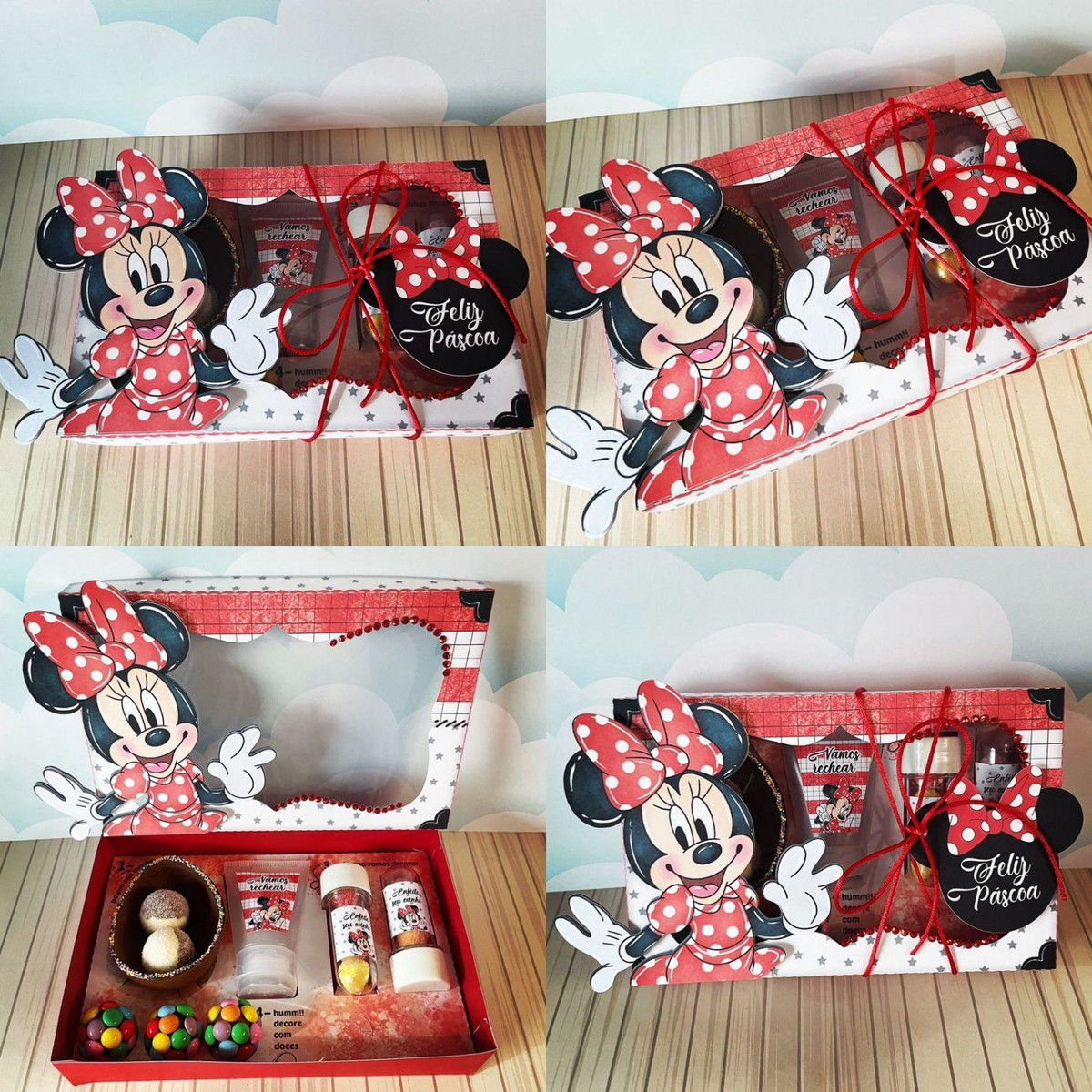 Arquivo Páscoa Caixa Mini Confeiteiro Minnie Vermelha #15760