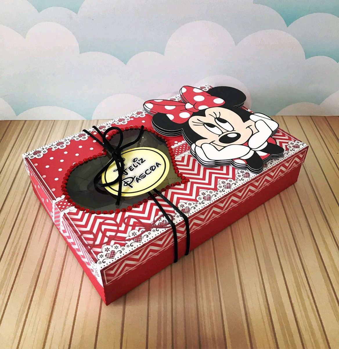 ARQUIVO PASCOA CAIXA MINI CONFEITEIRO MINNIE VERMELHA #4554 - Imagem 3
