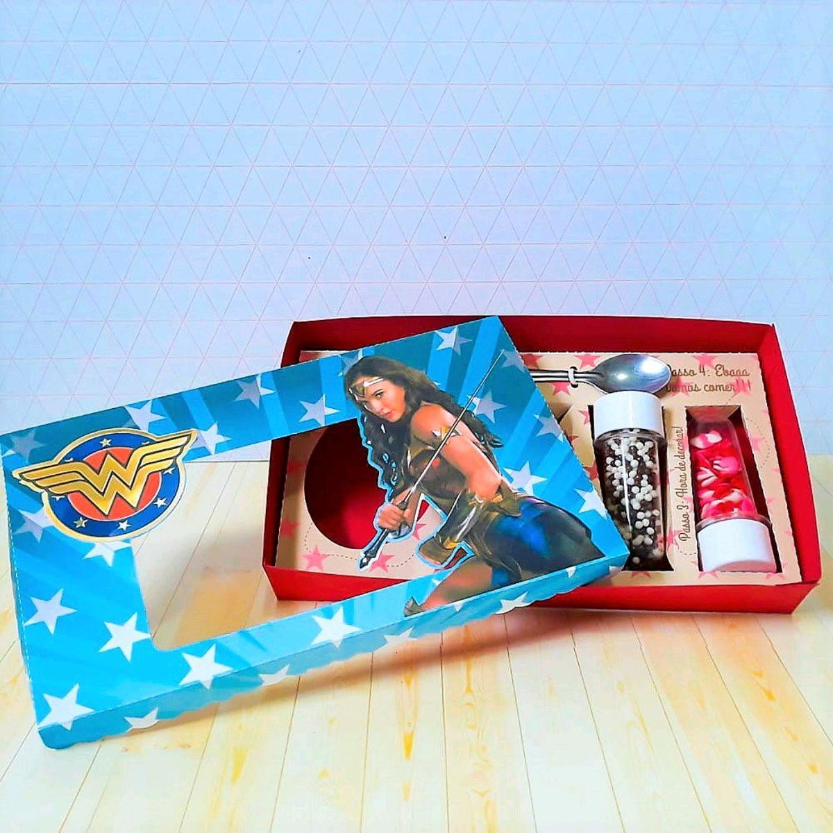 ARQUIVO PASCOA CAIXA MINI CONFEITEIRO MULHER MARAVILHA #3300 - Imagem 2