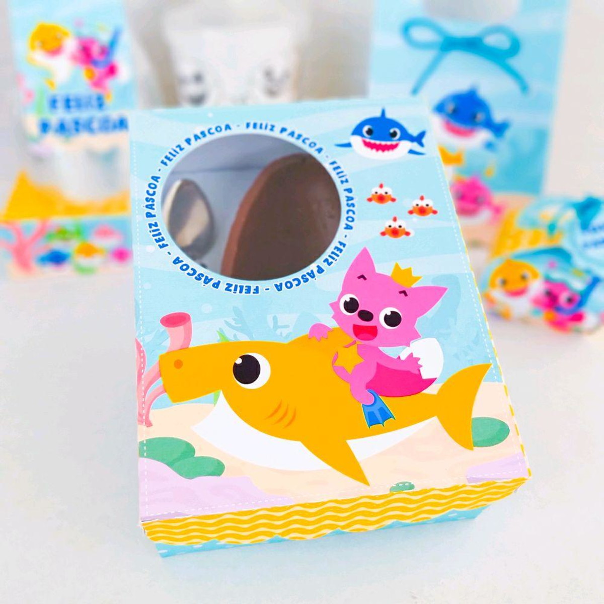 ARQUIVO PASCOA CAIXA OVO DE COLHER 250g BABY SHARK #4104
