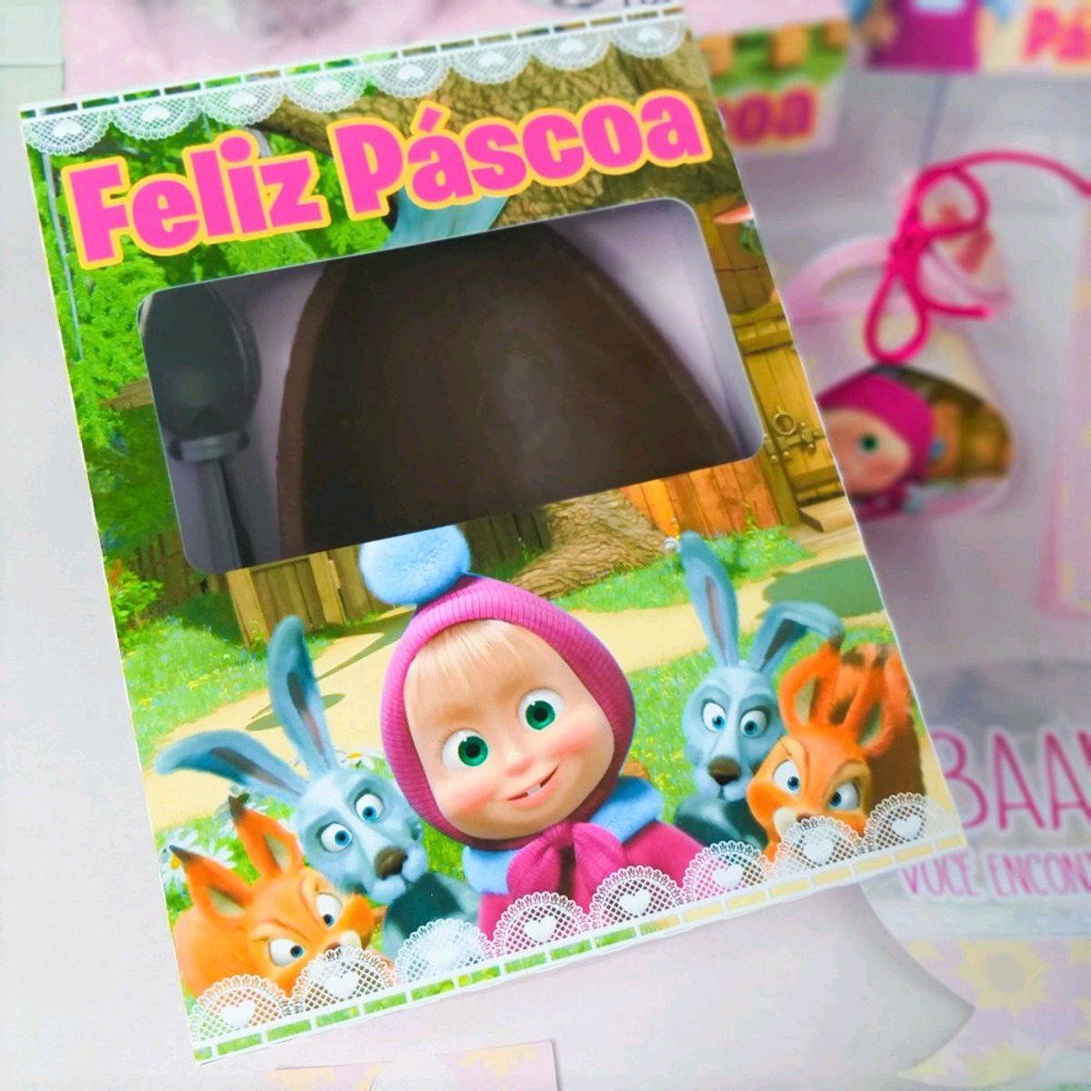 ARQUIVO PASCOA CAIXA OVO DE COLHER MASHA E O URSO 250g #3611