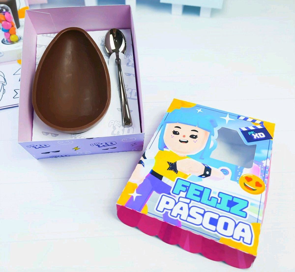 ARQUIVO PASCOA CAIXA OVO DE COLHER PK XD MENINA 250g #3393