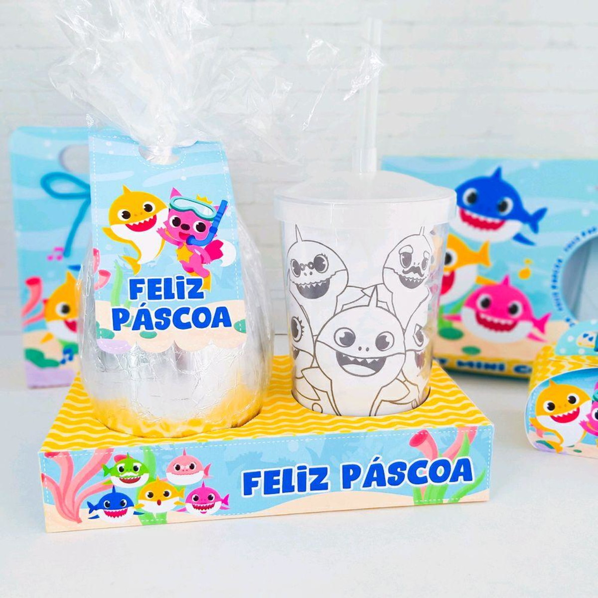 ARQUIVO PASCOA CAIXA OVO E COPO BABY SHARK #4103