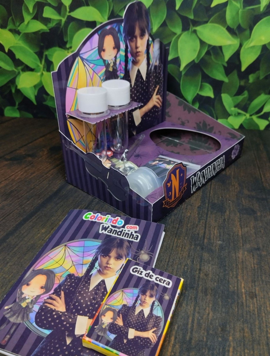 Arquivo Pascoa Cesta Confeiteiro + Colorir Wandinha #14772 - Imagem 2