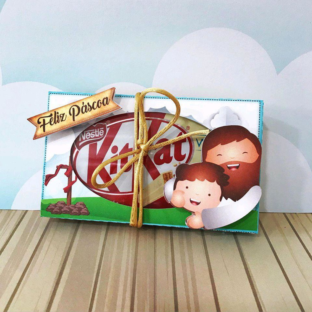 ARQUIVO PASCOA RELIGIOSA CAIXA PARA 1 OU 2 KIT KAT #4518