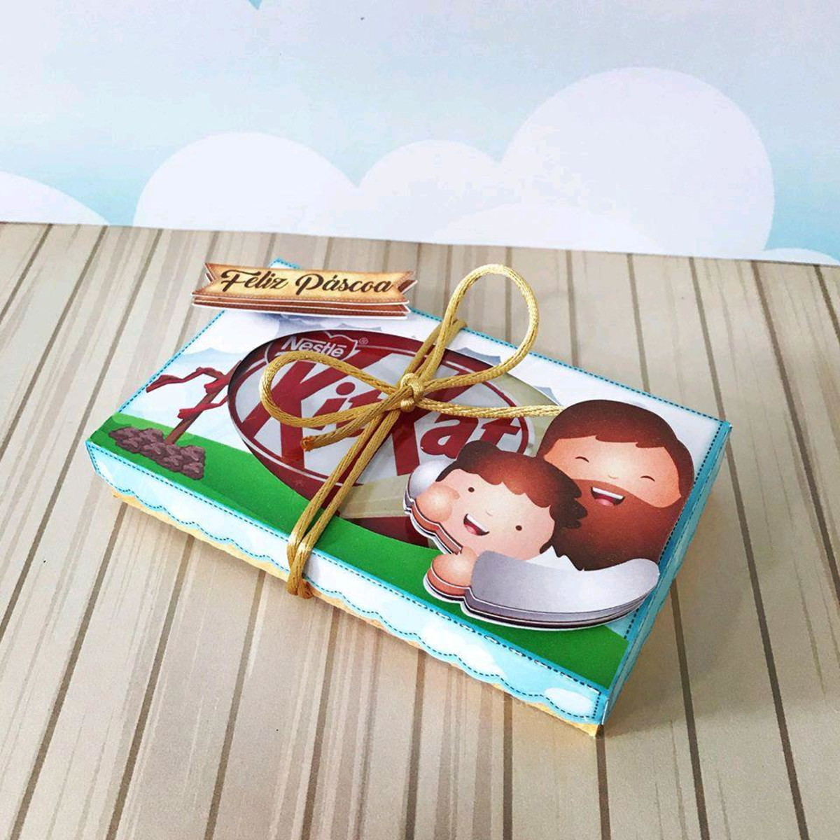 ARQUIVO PASCOA RELIGIOSA CAIXA PARA 1 OU 2 KIT KAT #4518 - Imagem 2
