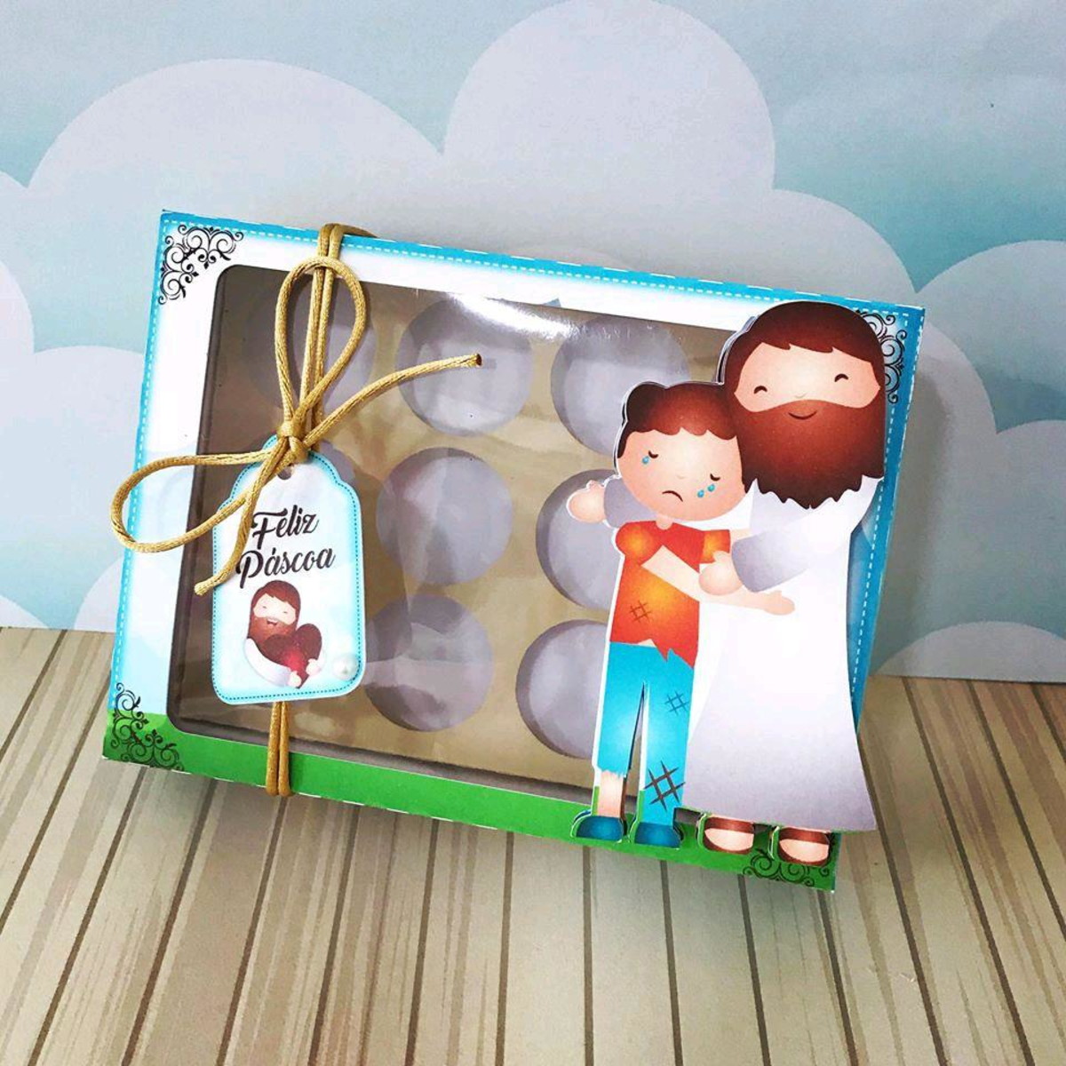 ARQUIVO PASCOA RELIGIOSA CAIXA PARA 12 DOCES #4516
