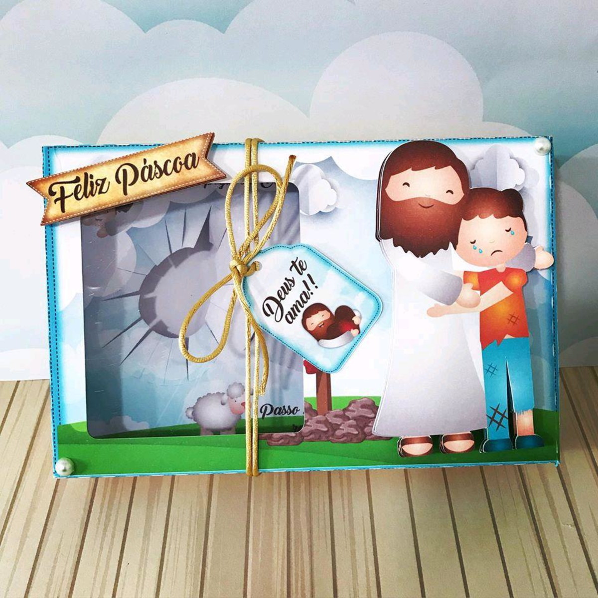 ARQUIVO PASCOA RELIGIOSA CAIXA PARA MINI CONFEITEIRO #4520 - Imagem 3