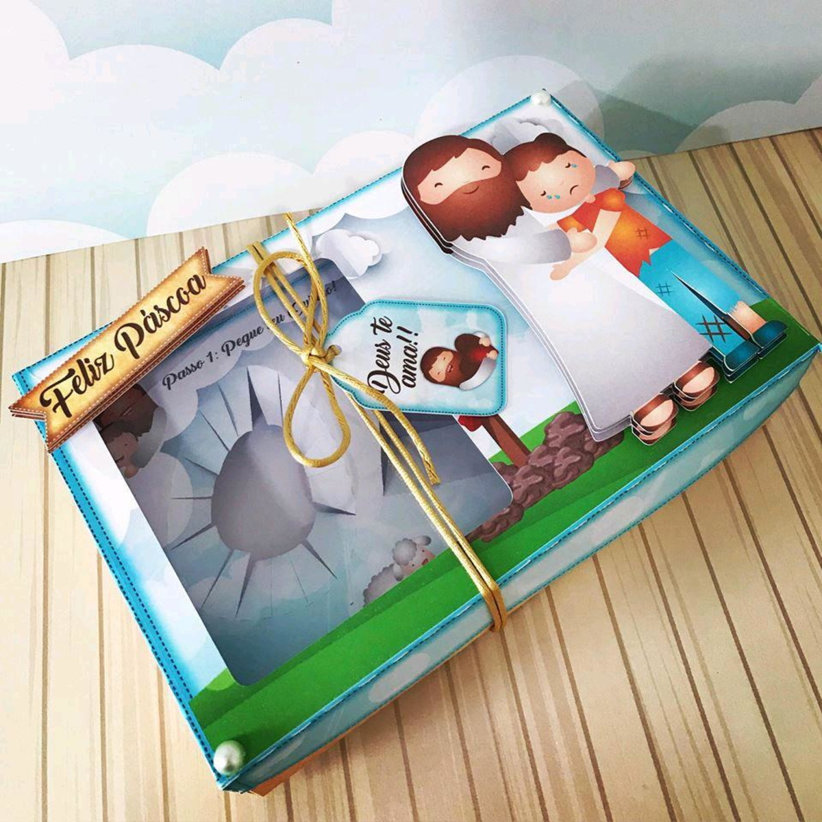 ARQUIVO PASCOA RELIGIOSA CAIXA PARA MINI CONFEITEIRO #4520 - Imagem 2