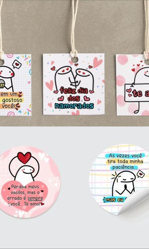 ARQUIVO TAG E ADESIVOS FLORK DIA DOS NAMORADOS #14031