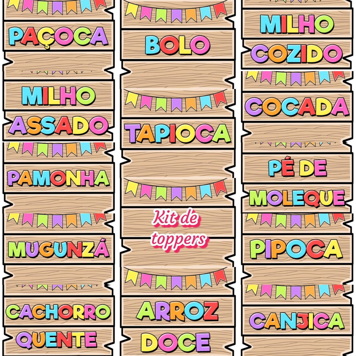 ARQUIVO TAGS E TOPPER DE COMIDA FESTA JUNINA SÃO JOÃO #14171 - Imagem 2
