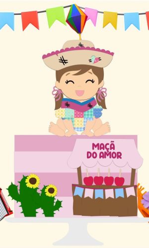 Arquivo Topo Bolo Arraiá Festa Junina Menina Sanfona #15720