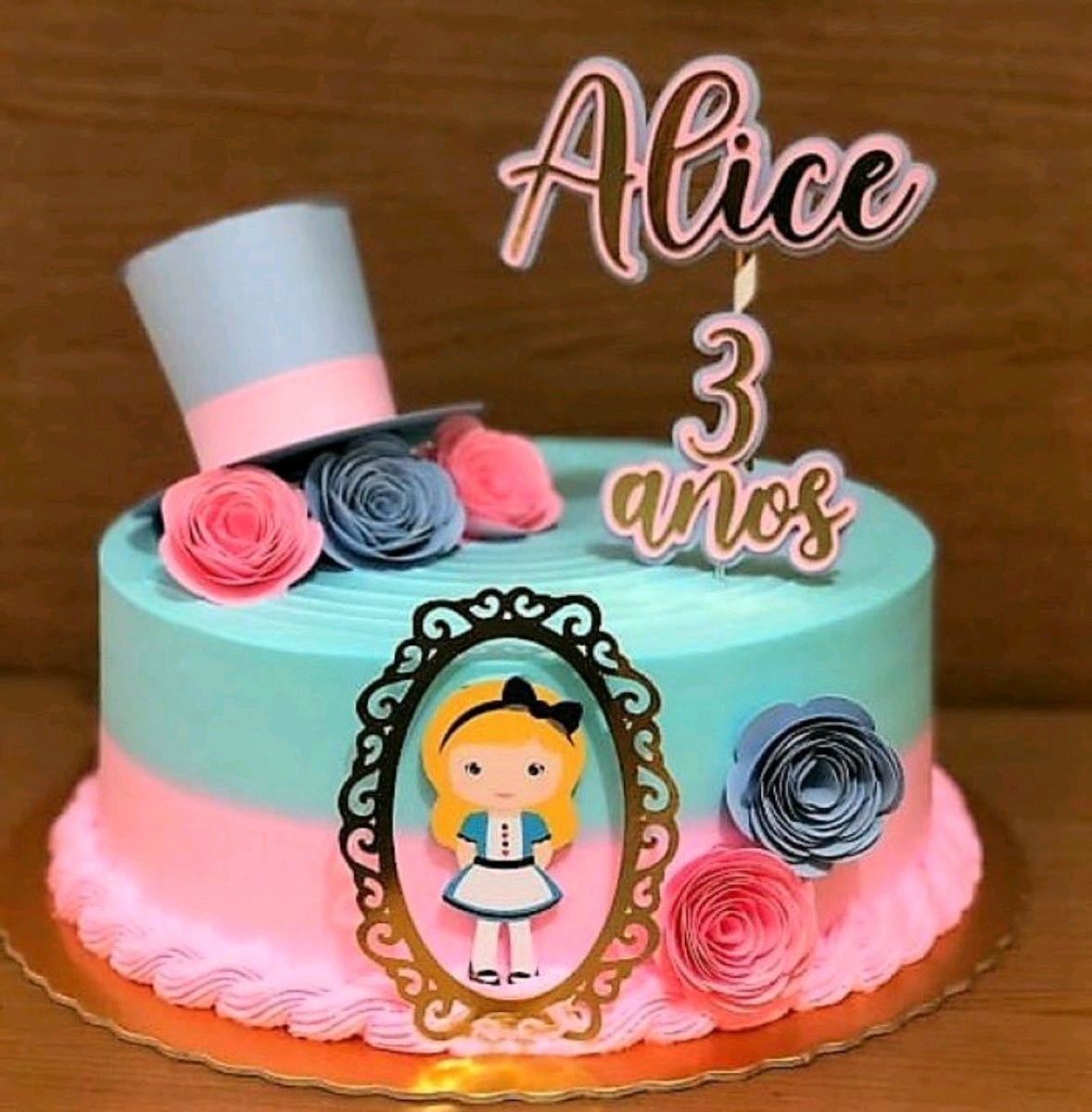 ARQUIVO TOPO DE BOLO ALICE NO PAIS DAS MARAVILHAS #2638