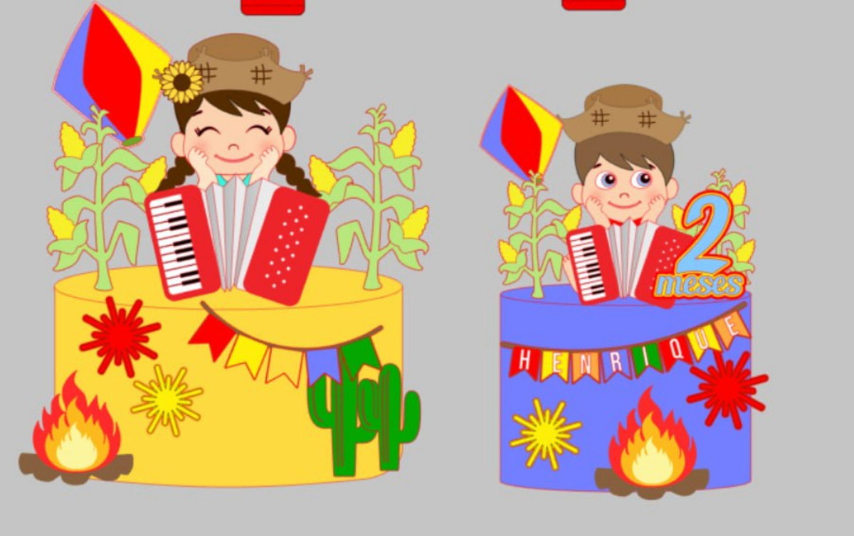 Arquivo Topo de Bolo Arraiá Festa Junina Bebê Sanfona 17416