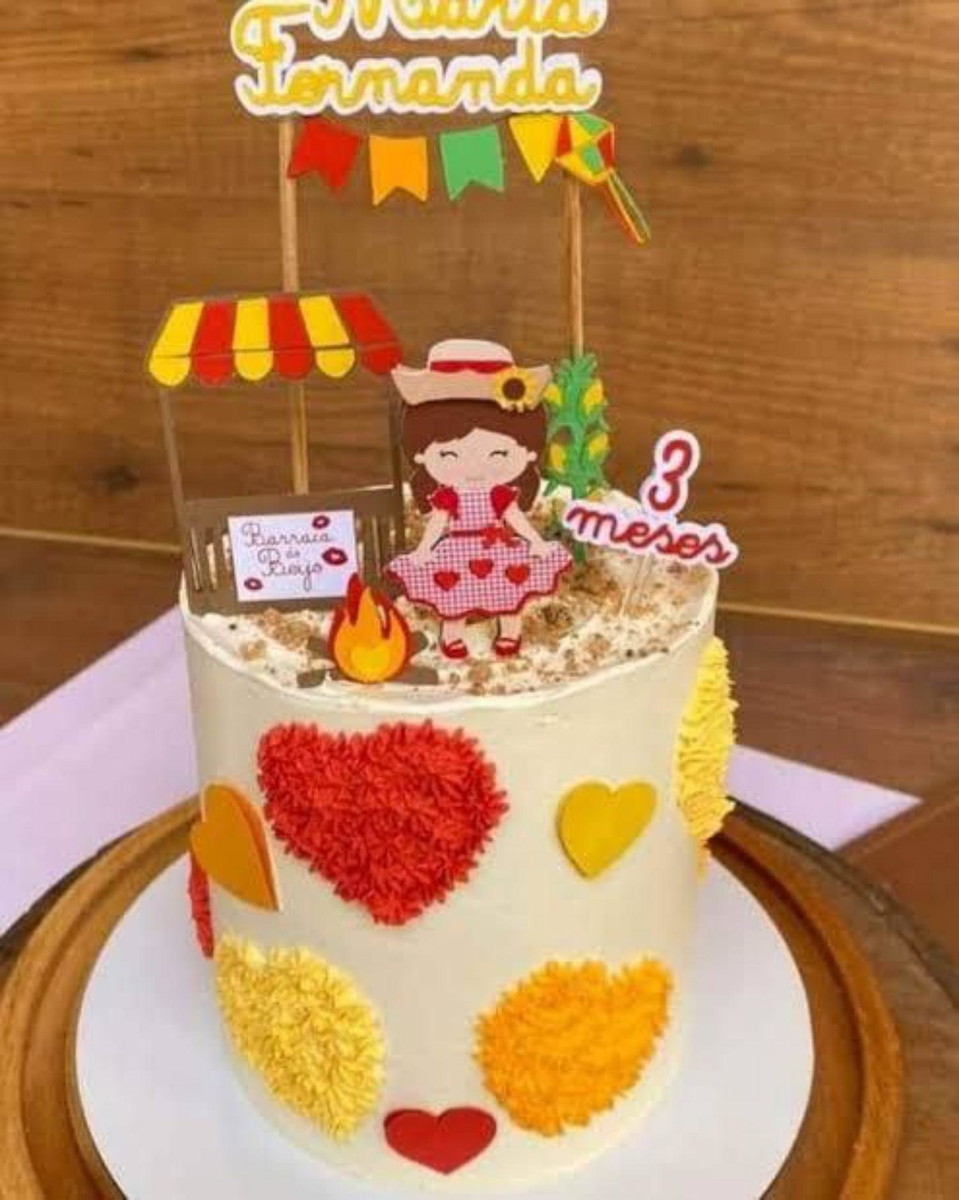 Arquivo Topo de Bolo Arraiá Festa Junina Menina #17422