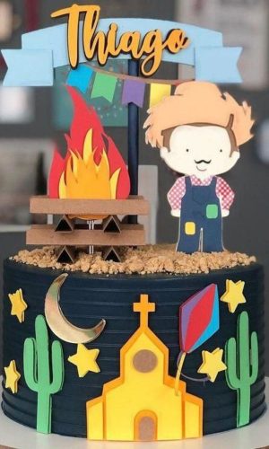 Arquivo Topo de Bolo Arraiá Festa Junina Menino #17423