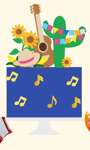 Arquivo Topo de Bolo Arraiá Festa Junina Sanfona #17419
