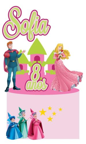 Arquivo Topo de Bolo Bela Adormecida com Castelo #16577