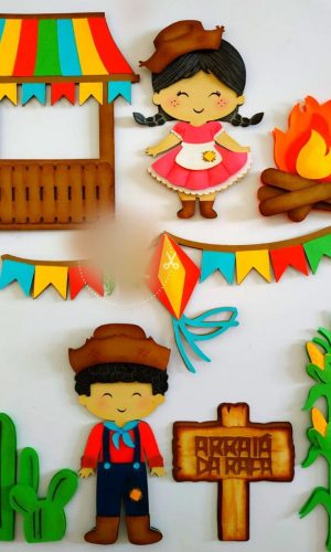 Arquivo Topo de Bolo Casal Festa Junina São João #14192