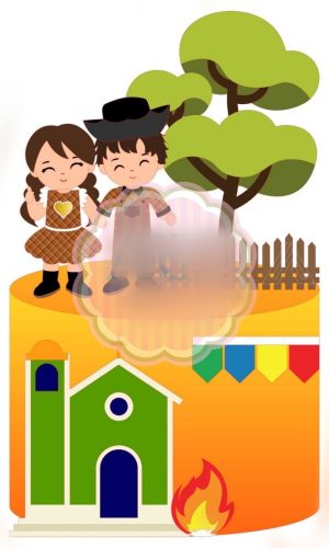 ARQUIVO TOPO DE BOLO CASAL FESTA JUNINA SÃO JOÃO #14194