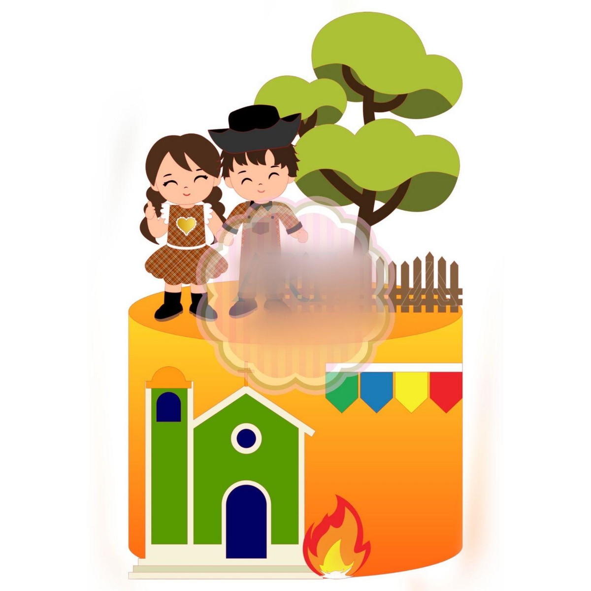 ARQUIVO TOPO DE BOLO CASAL FESTA JUNINA SÃO JOÃO #14194