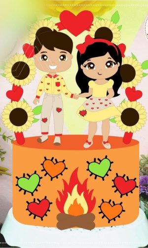 Arquivo Topo de Bolo Casal Festa Junina São João #14202