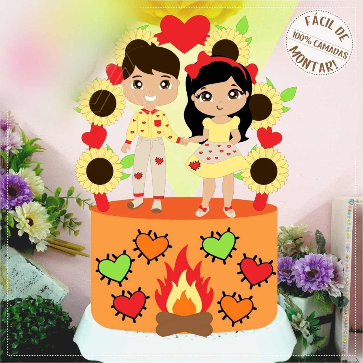 Arquivo Topo de Bolo Casal Festa Junina São João #14202