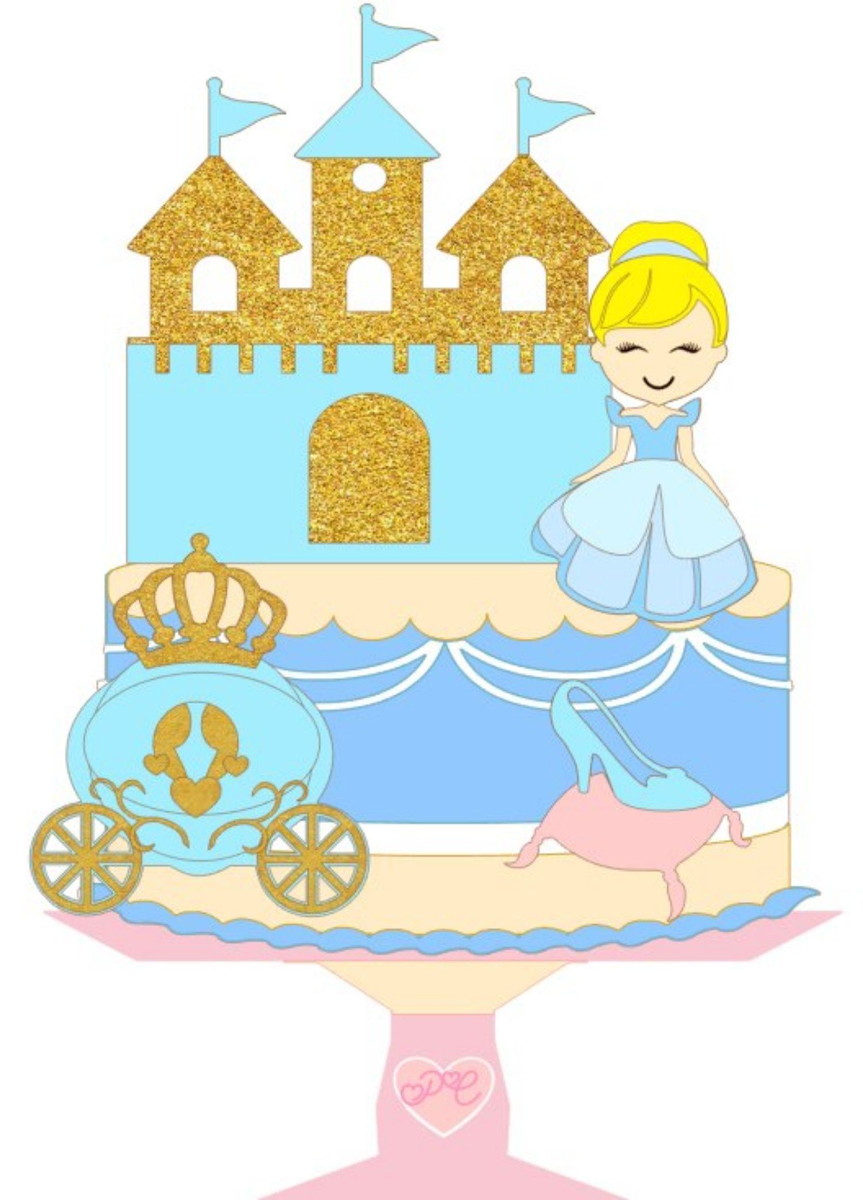 Arquivo Topo de Bolo Castelo Carruagem Cinderela Baby #17287