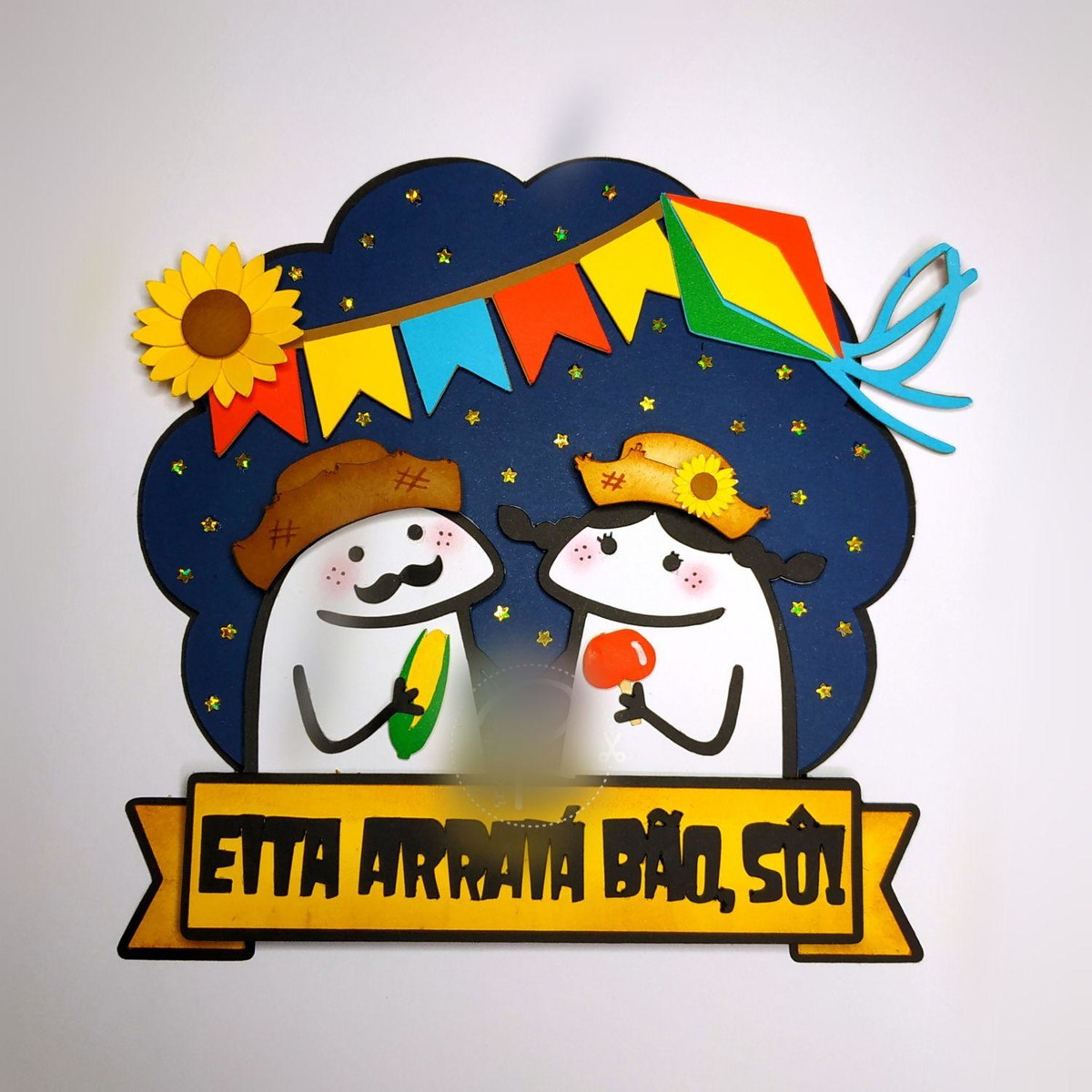 ARQUIVO TOPO DE BOLO FLORK FESTA JUNINA SÃO JOÃO #14191
