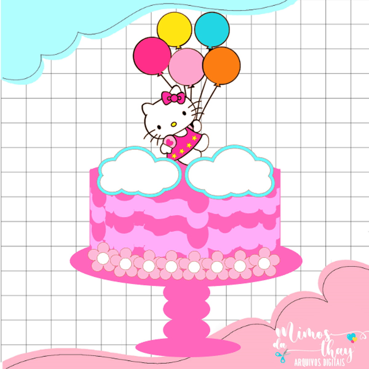 Arquivo Topo de Bolo - Hello Kitty Camadas 004
