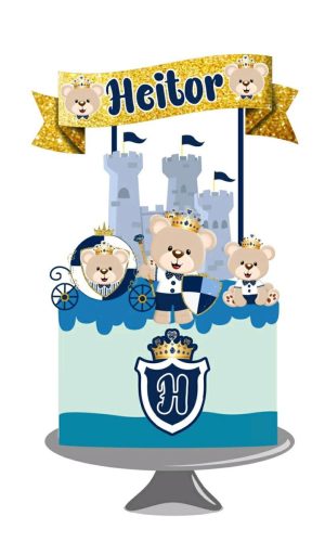 Arquivo topo de bolo Urso Príncipe